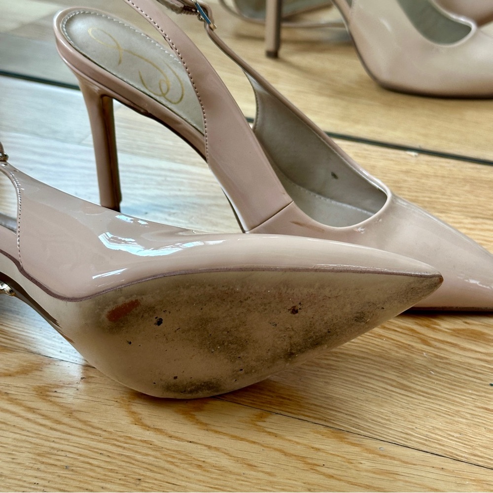 Sam Edelman Hazel Sling in Beige Patent Leather 7.5 - Picture 10 of 12